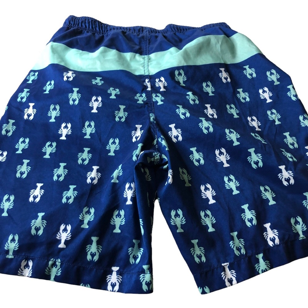 Authentic J. Khaki Youth  XL Swim Trunks Navy & Turquoise With Novelty Print